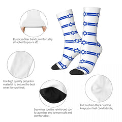 Funny Star of David Israel Flag Sports Socks