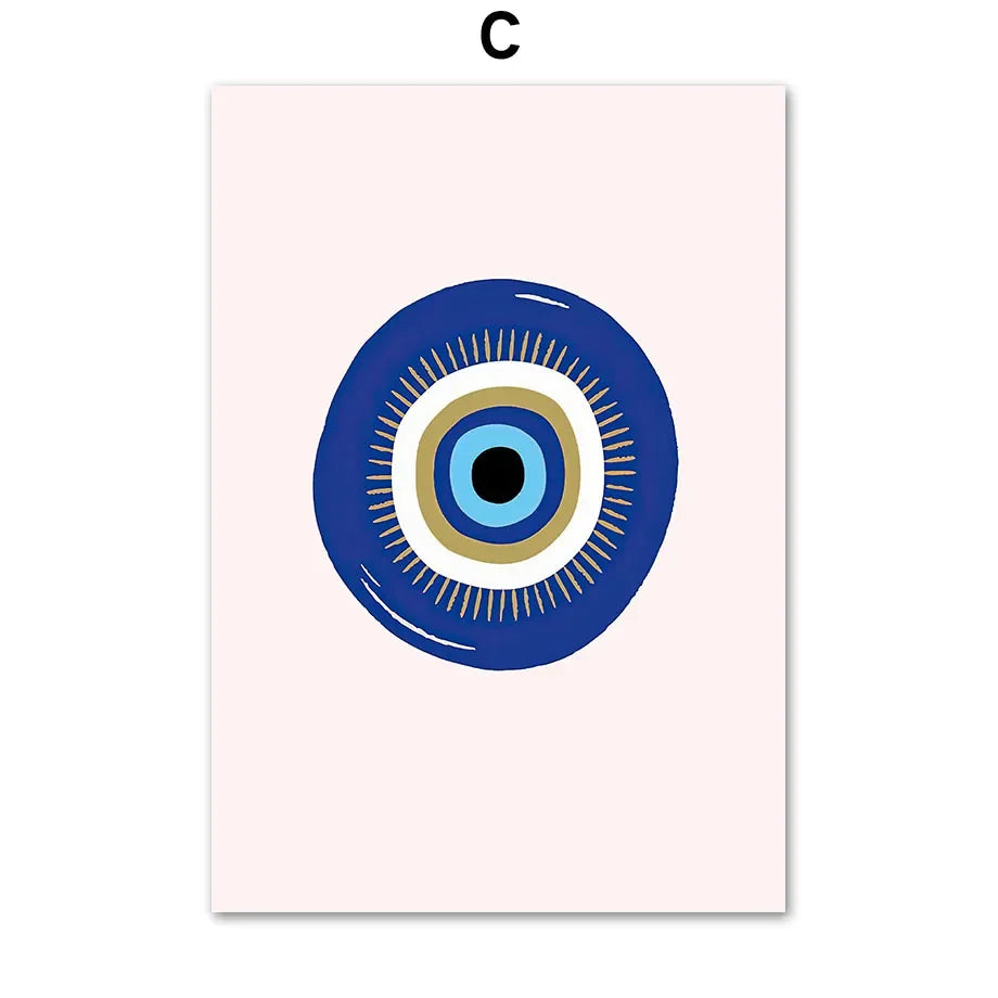 Abstract Evil Eye Hamsa Minimalist Wall Art