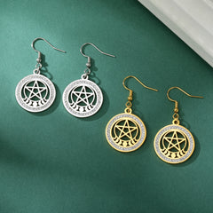 Zircon Star of David Dangle Earrings for Women - Gold Color Stainless Steel Hexagram, Jewish Israel Jewelry