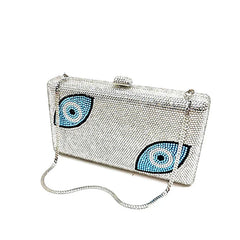 Evil Eye Design Crystal Clutch