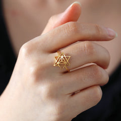 Hexagram Merkaba Meditation Amulet Ring