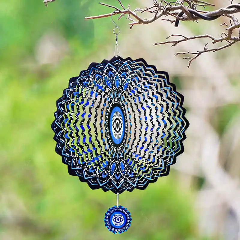 Blue Evil Eye Wind Spinner Hanging Decoration