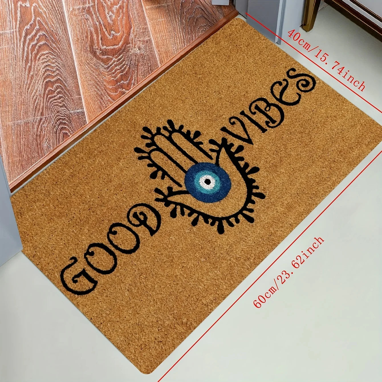 Evil Eye Welcome Doormat - Anti-Slip and Fouling Polyester (1 Piece)