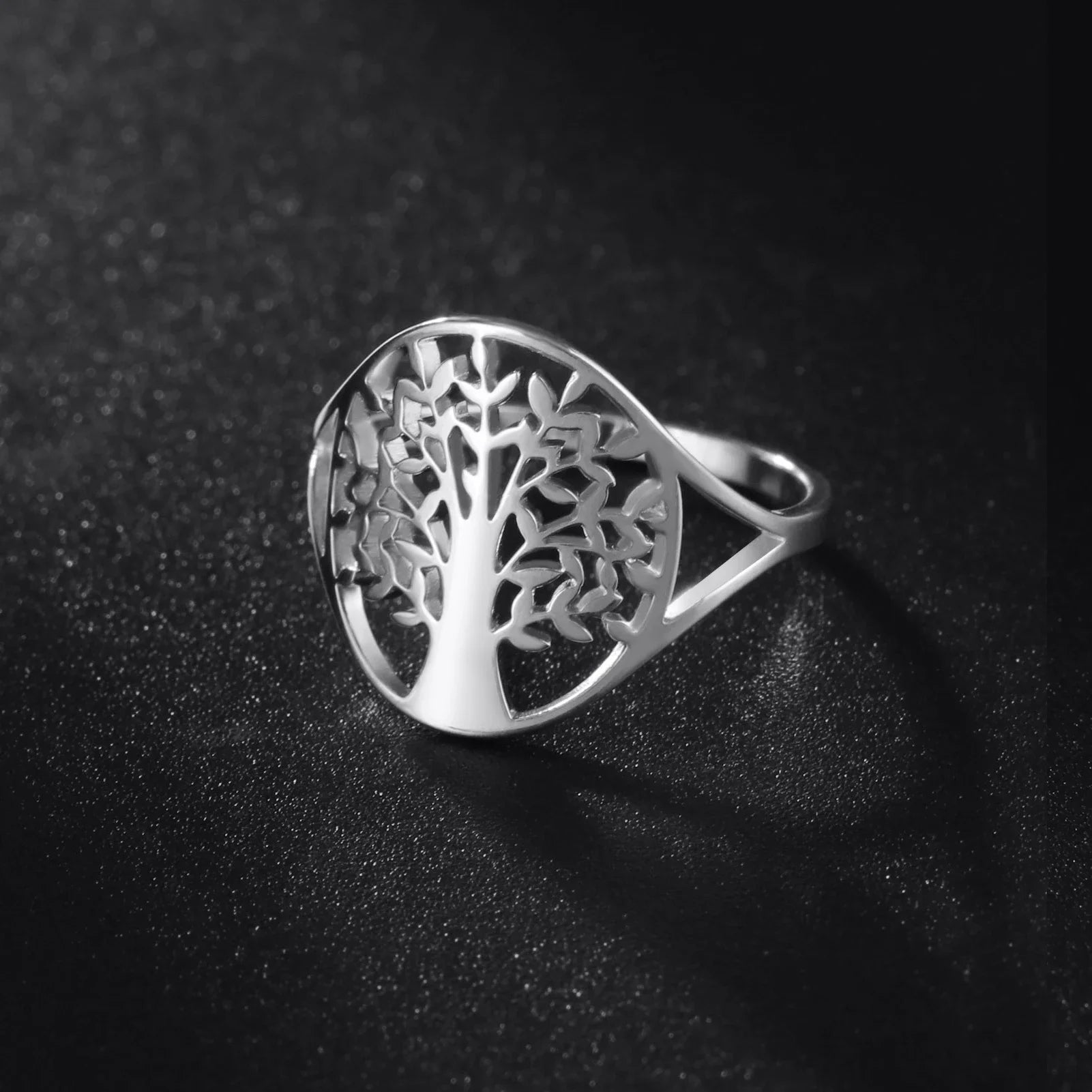 Stainless Steel Tree of Life Ring