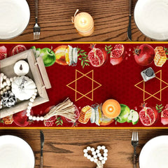 Festival Decor Rosh Hashanah Linen Table Runner