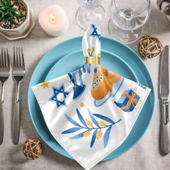 Happy Hanukkah Cloth Table Napkins