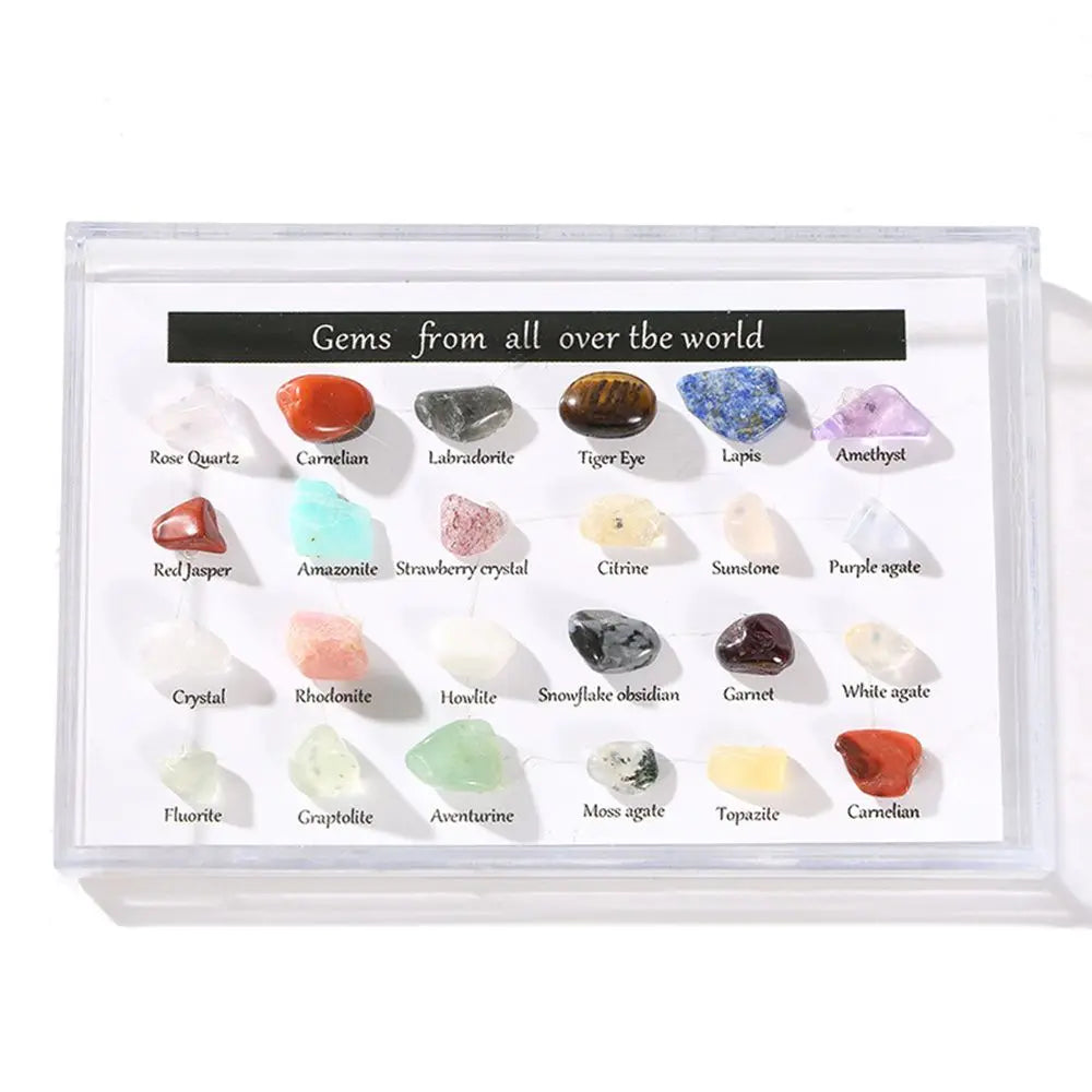 24 PCS Natural Healing Crystals Tumbled Stones Set