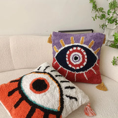 Evil Eye Tufted Home Decor Pillowcase