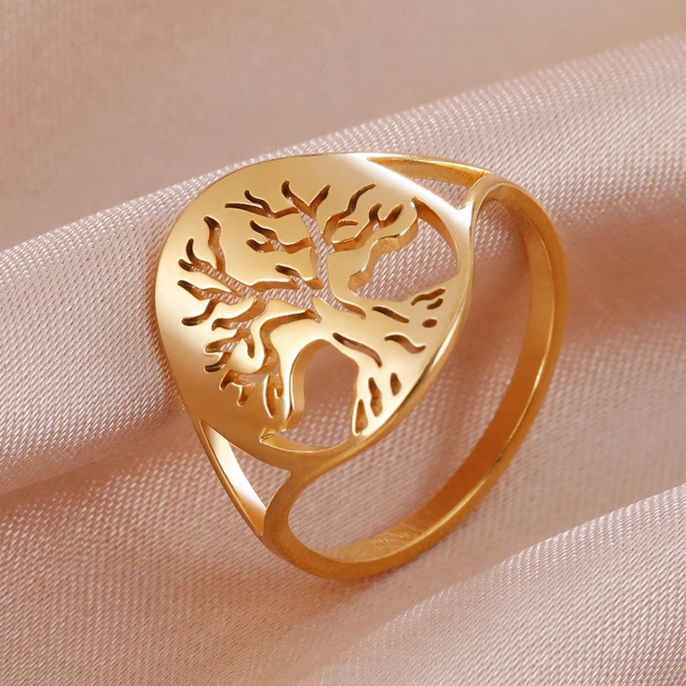 Hexagram Tree of Life Ring - Star of David & Pentagram Kabbalah