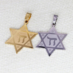 2PCS Hexagram Chai Charm Pendants for Bracelet