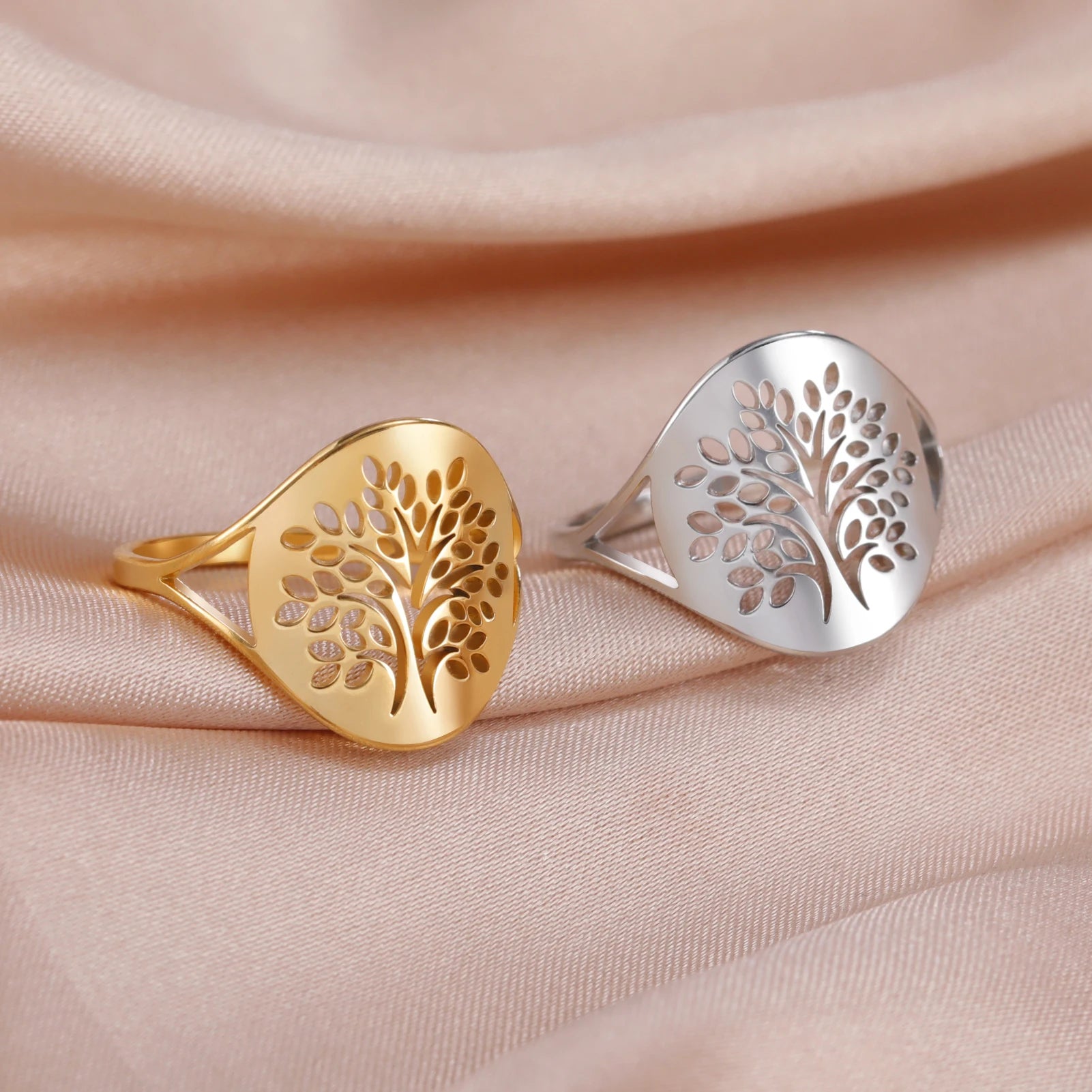 Stainless Steel Tree of Life Ring