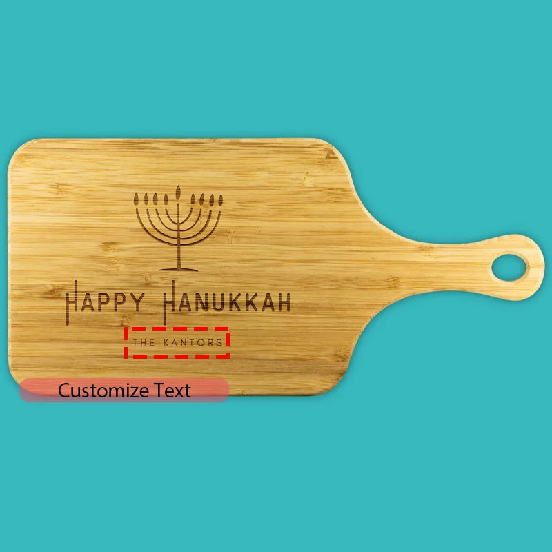 Personalized Happy Hanukkah Board - Challah, Latke Plate & Platter