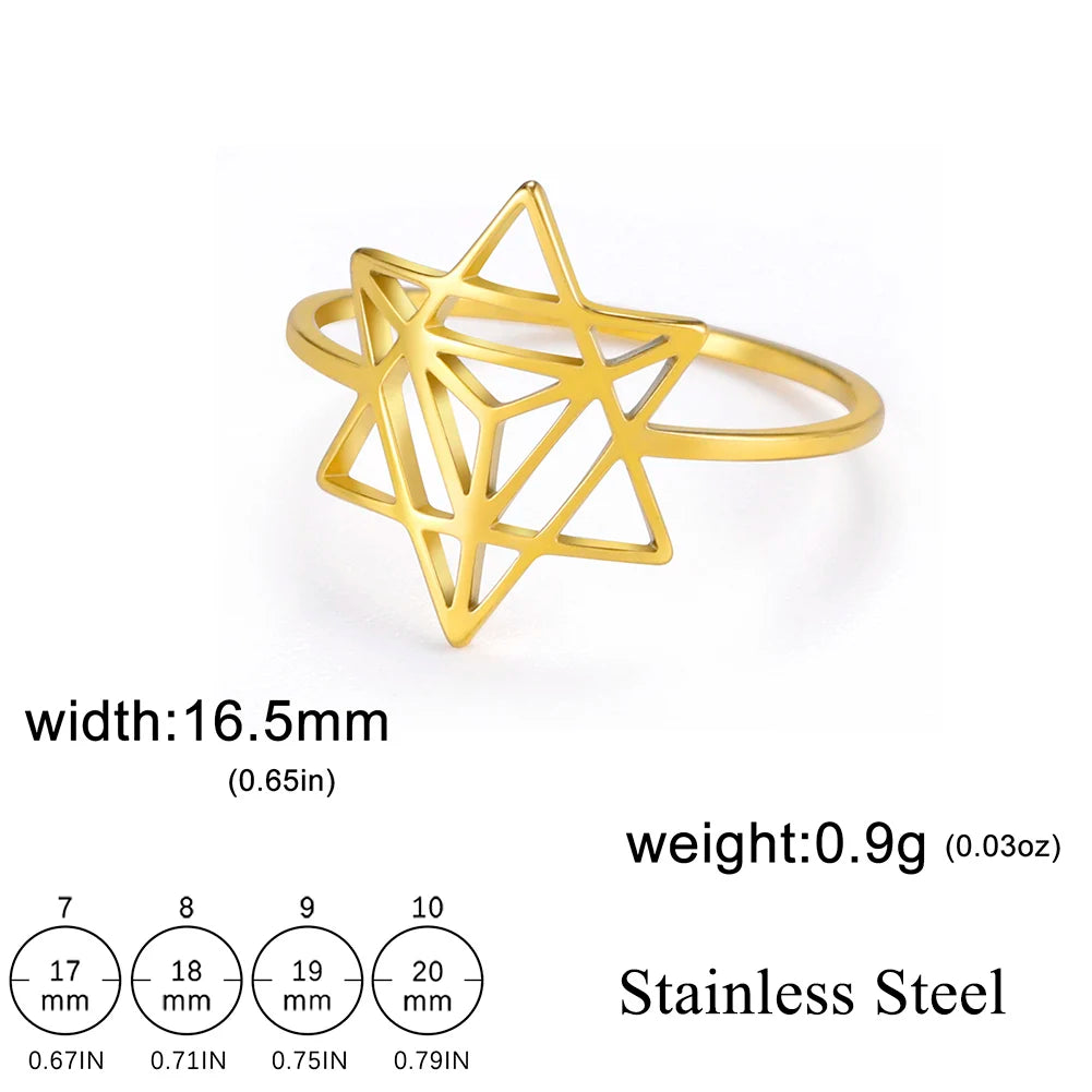 Hexagram Merkaba Meditation Amulet Ring