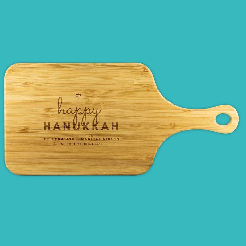 Personalized Happy Hanukkah Board - Challah, Latke Plate & Platter