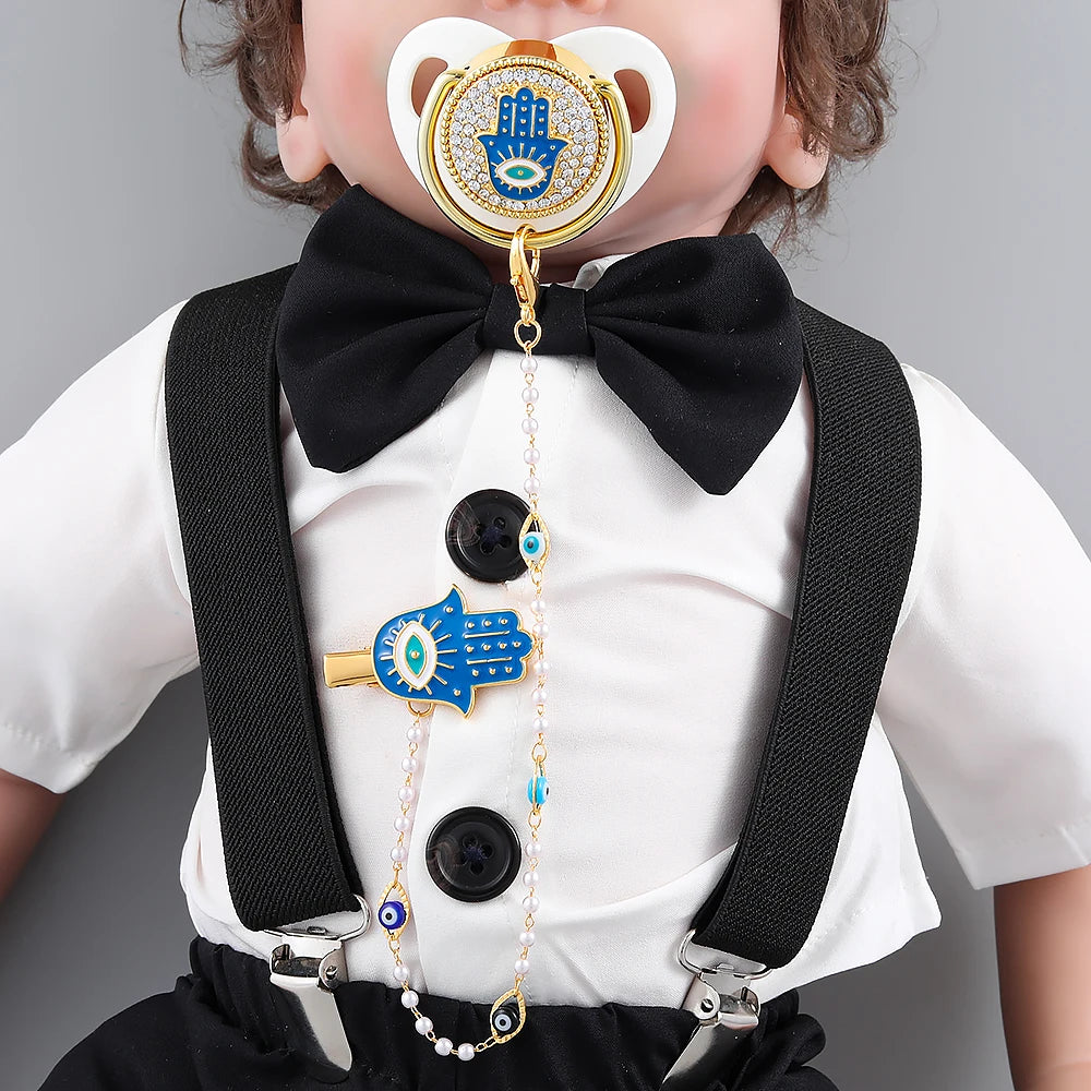 Luxury Baby Pacifier Holder - Evil Eye