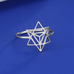 Hexagram Merkaba Meditation Amulet Ring