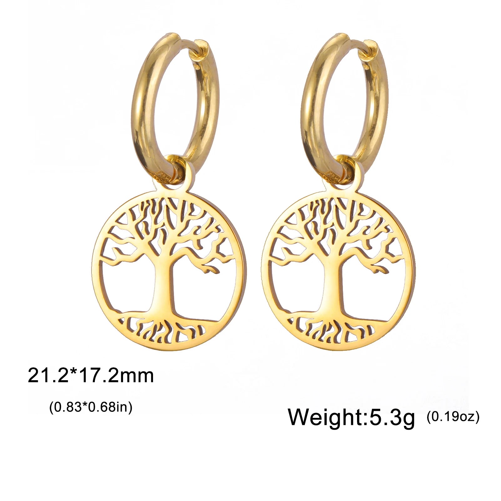 Star of David Dangle Drop Earrings and Tree of Kabbalah Design - Fashion Jewish Jewelry