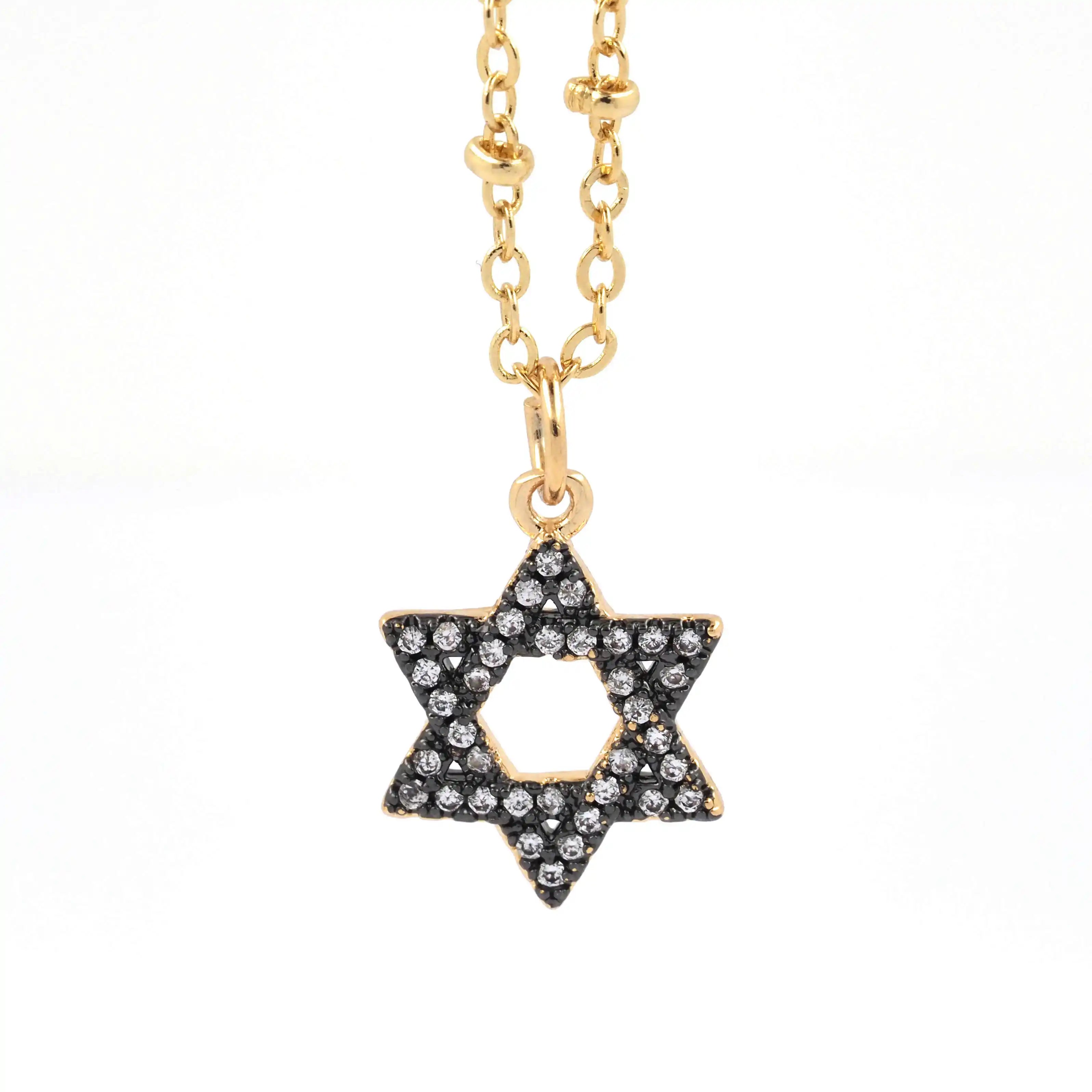 Fashion Star of David Necklace with Zircon Charms