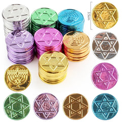 100pcs Colorful Retro Plastic Pirate Gold Coins - Hanukkah Fake Treasure Toys