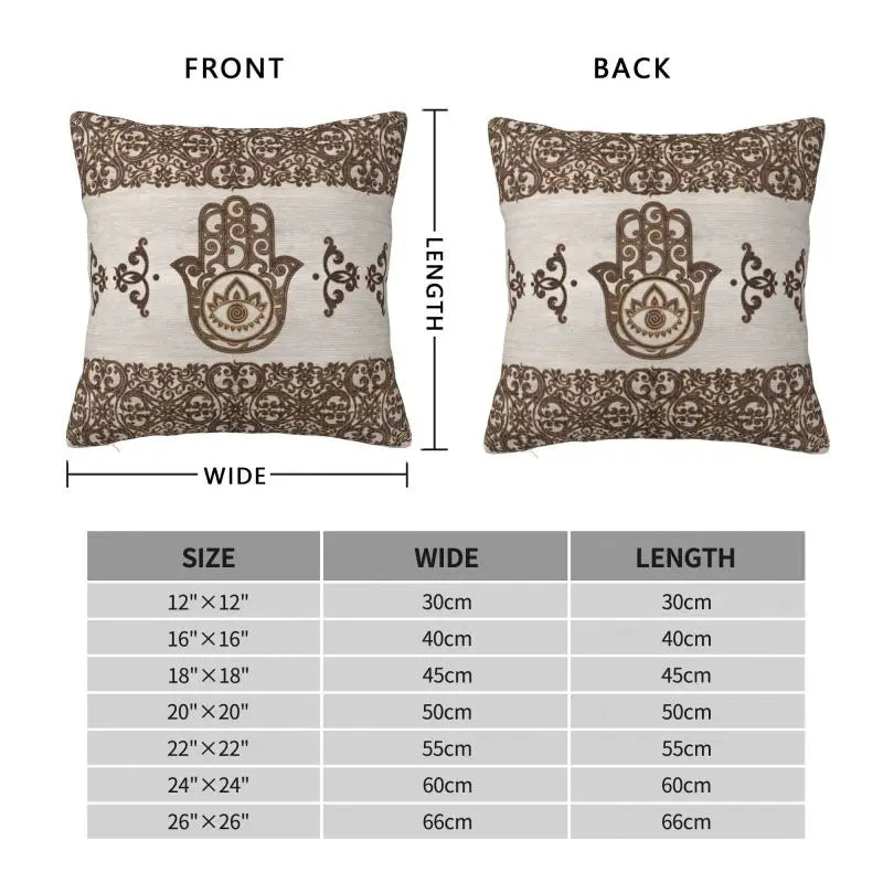 Fatima Hamsa Hand Cushion Covers - Evil Eye Velvet Pillow Case