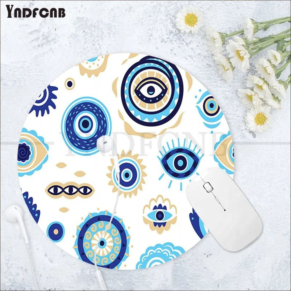 Lucky Evil Eye Round Custom Skin Desktop Desk Mat