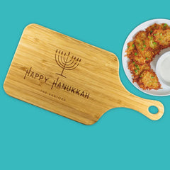 Personalized Happy Hanukkah Board - Challah, Latke Plate & Platter