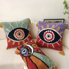 Evil Eye Tufted Home Decor Pillowcase