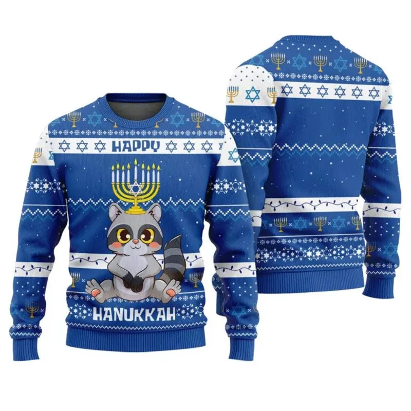 Hanukkah Theme Animal Food Sweatshirt