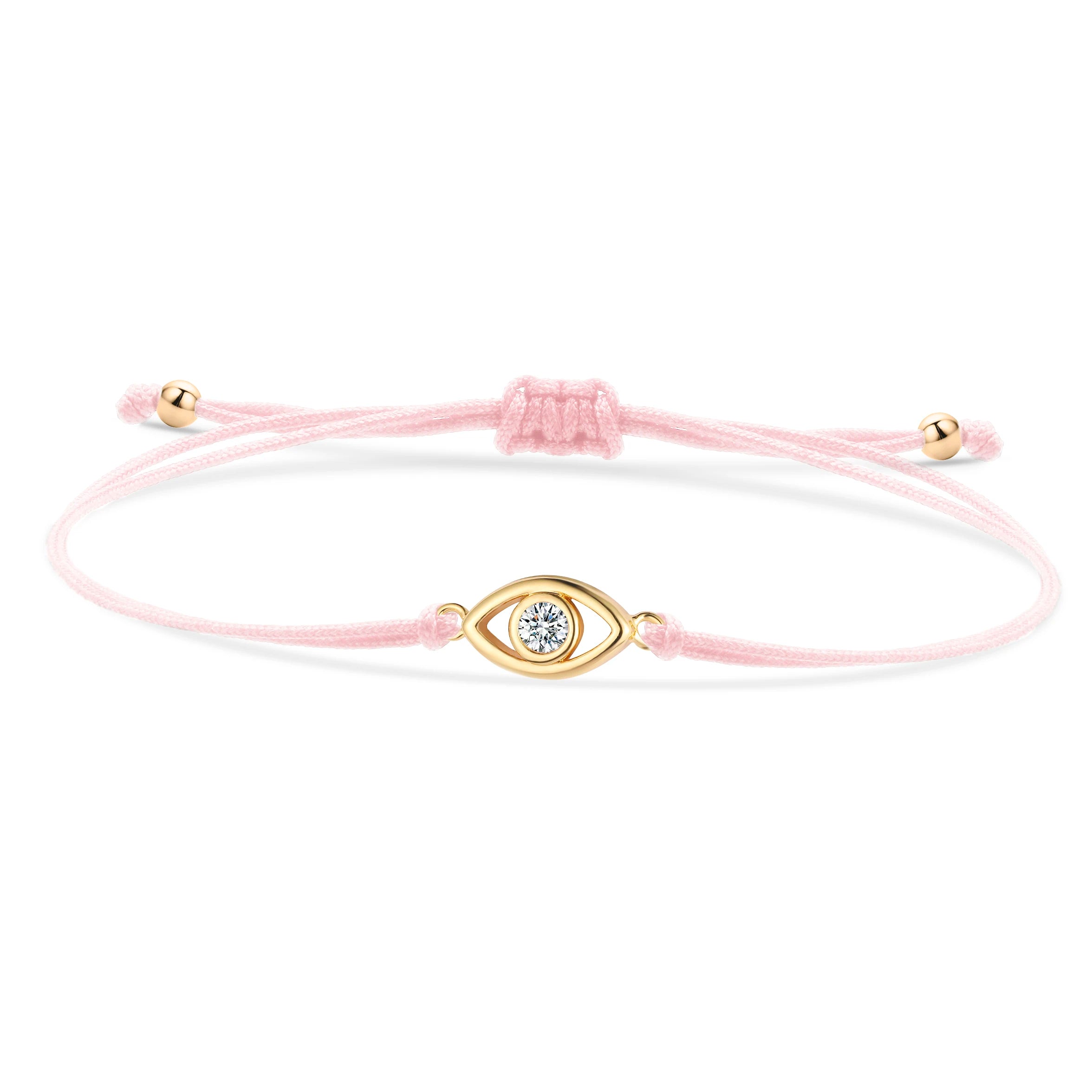 Gold-Plated Evil Eye Charm Bracelet with Red String - Kabbalah Protection