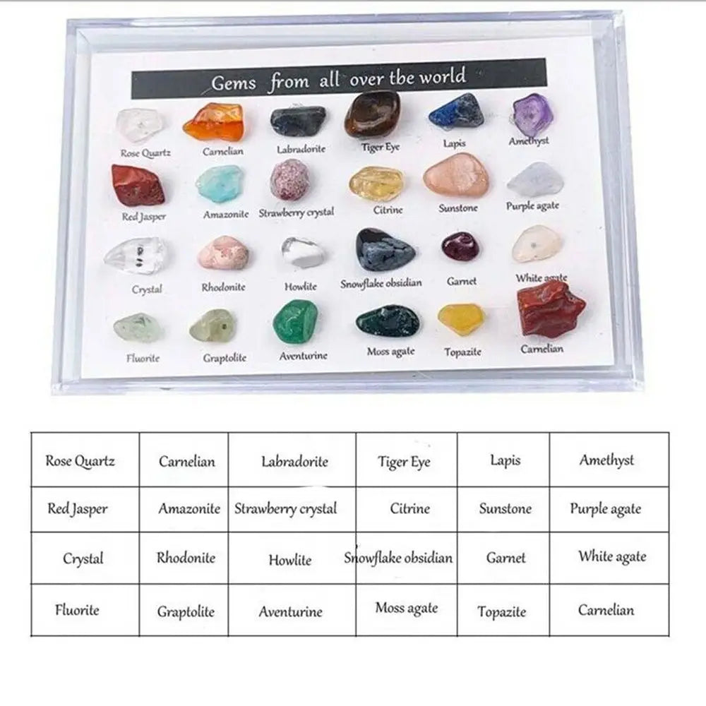 24 PCS Natural Healing Crystals Tumbled Stones Set