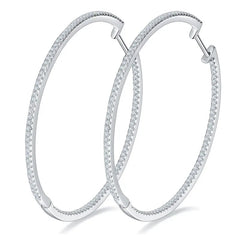 50mm Full Eternity Moissanite Hoop Earrings