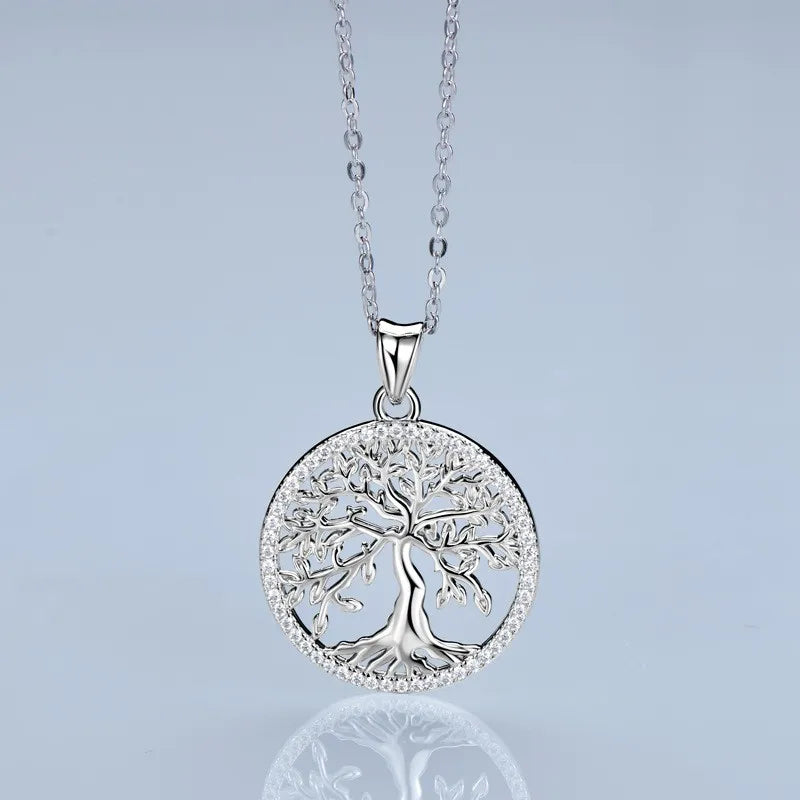 Elegant Tree of Life Moissanite Necklace – 925 Sterling Silver