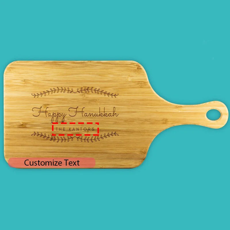 Personalized Happy Hanukkah Board - Challah, Latke Plate & Platter