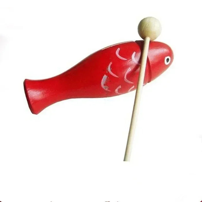 Jewish Kids Musical Toys – Purim Noise Maker Wooden Fish, Double Horn, and Sound Tube