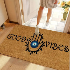 Evil Eye Welcome Doormat - Anti-Slip and Fouling Polyester (1 Piece)