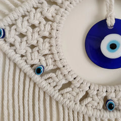 Handmade Macrame Wall Hanging with Evil Eye