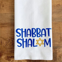 Star of David on Shabbat Shalom Dish Towel