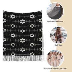 Star of David Shawl Wrap for Women Large Soft Winter Scarf