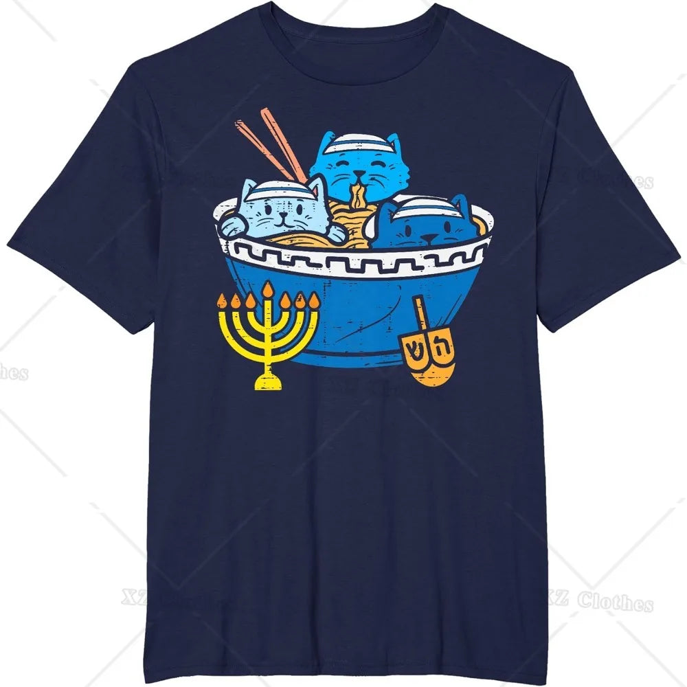 Jewish Cats Ramen Kitten Anime Hanukkah Pajamas