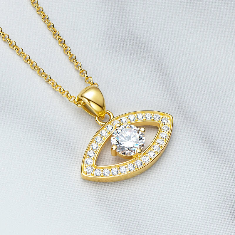 Evil Eye Certified Moissanite Pendant Necklace