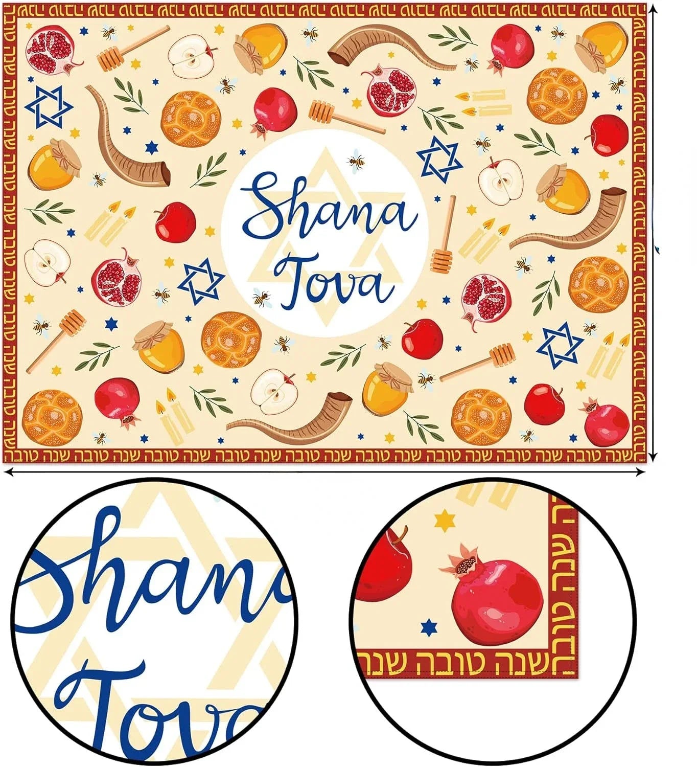 Rosh Hashanah Rectangle Tablecloth for the New Year