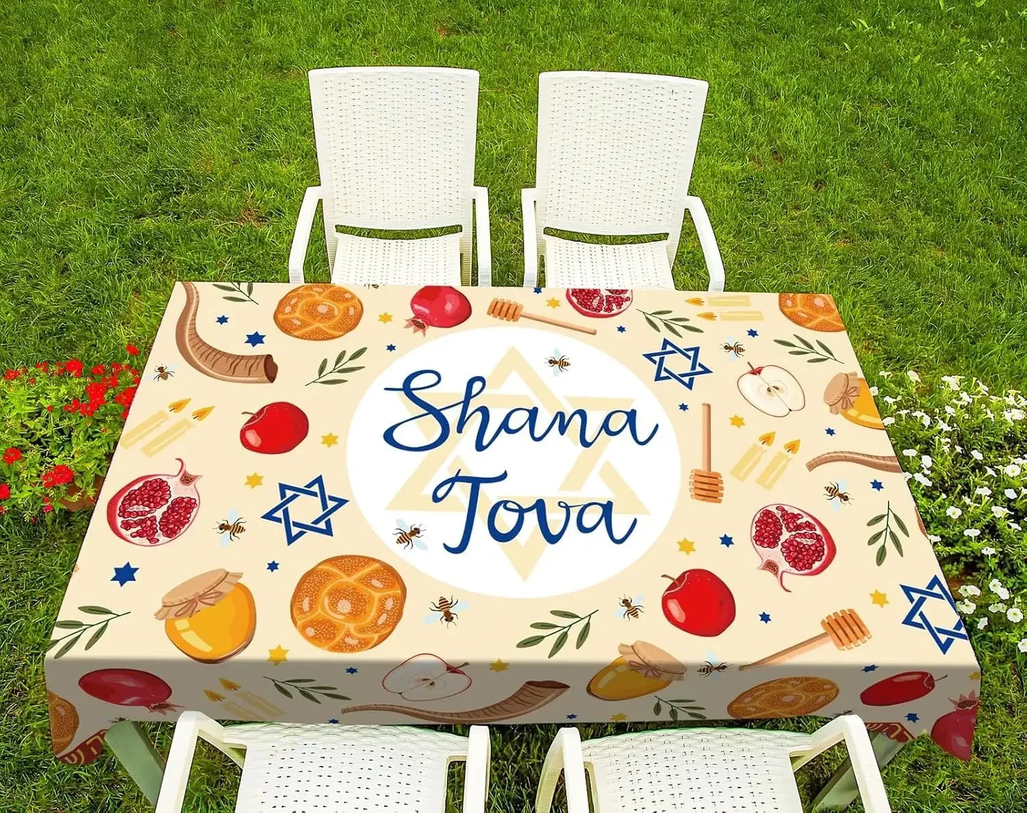 Rosh Hashanah Rectangle Tablecloth for the New Year