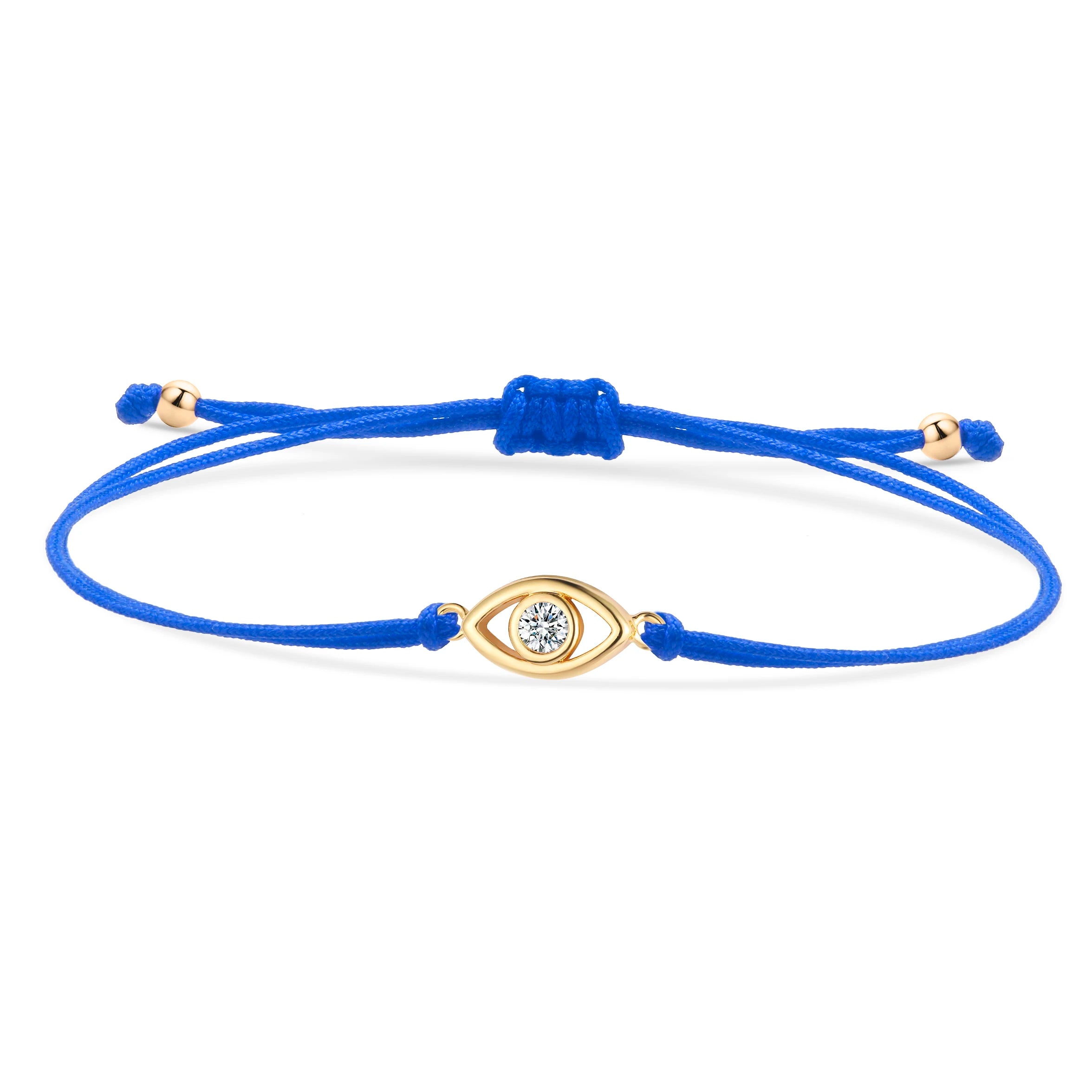 Gold-Plated Evil Eye Charm Bracelet with Red String - Kabbalah Protection