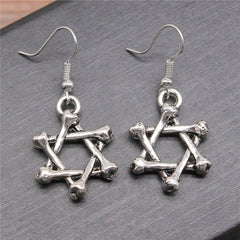 Vintage Silver Star of David Hoop Earrings