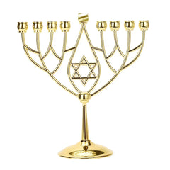 9-Branch Hanukkah Menorah - 24.5cm Jewish Chanukah Candlestick Holder