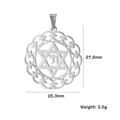 Stainless Steel Star of David Chai Pendant - DIY Charms for Jewelry Making, Necklaces, Earrings & Keychains