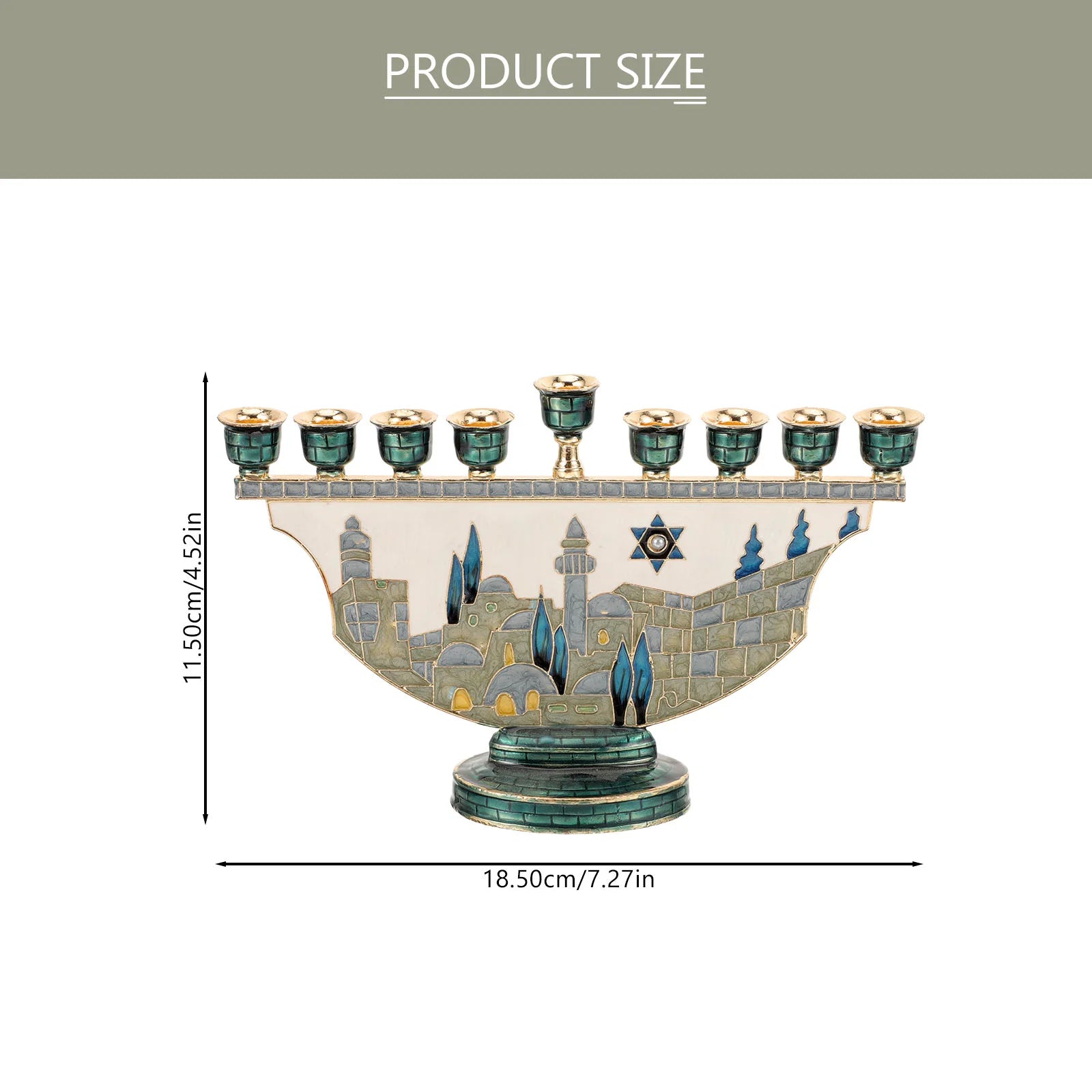 Jerusalem Hanukkah Menorah Candlestick