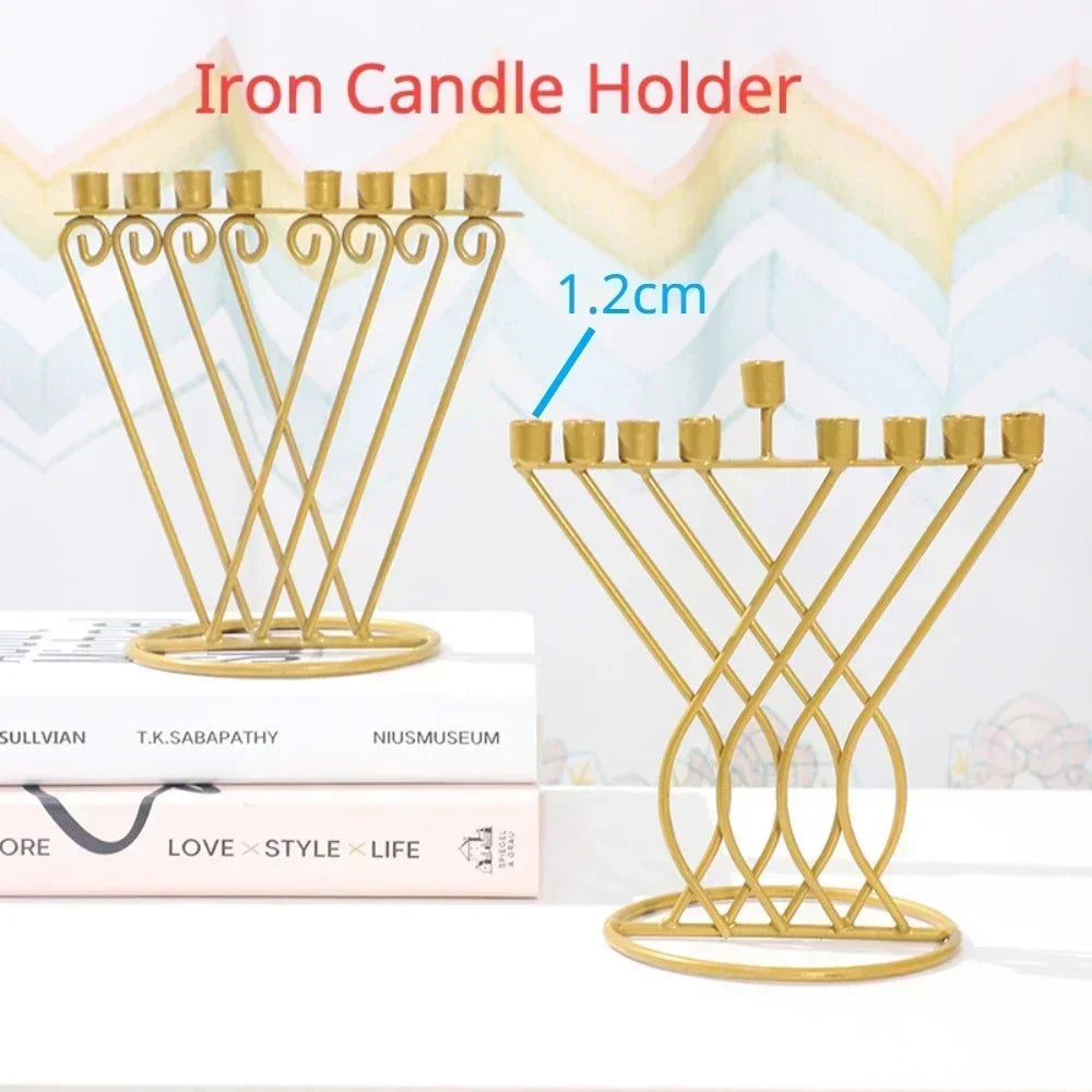 9-Branch Judaica Menorah Candle Holder