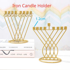 9-Branch Judaica Menorah Candle Holder