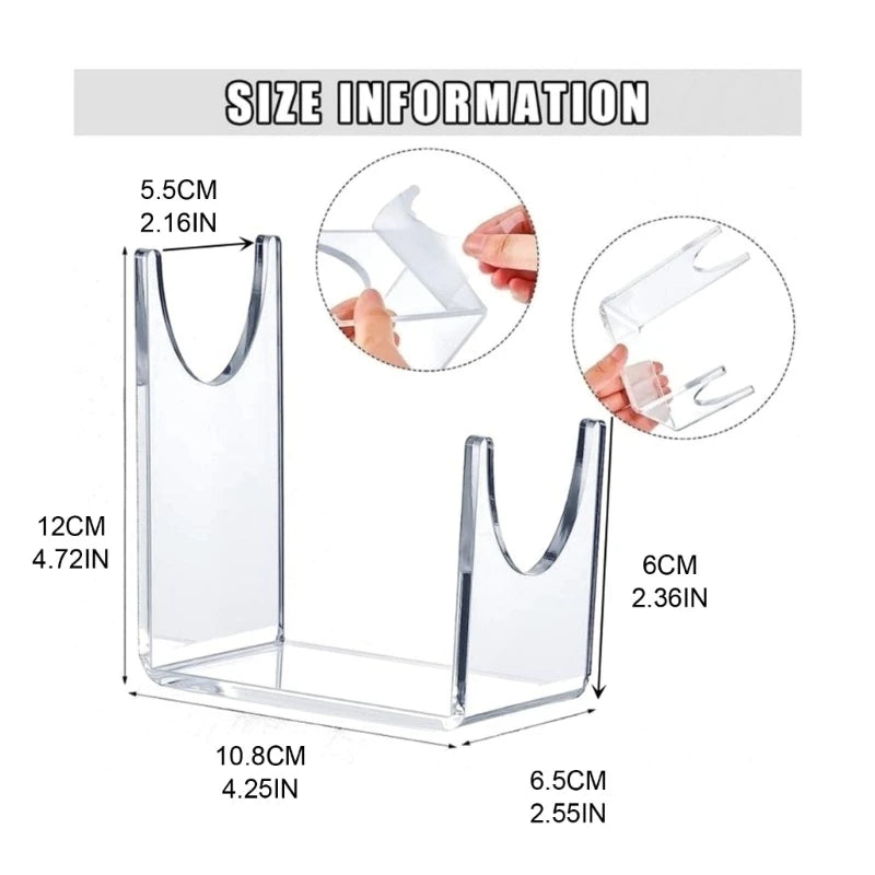 2x Clear Acrylic Shofar Stand – Sturdy Display Holder for Jewish Shofar Horns